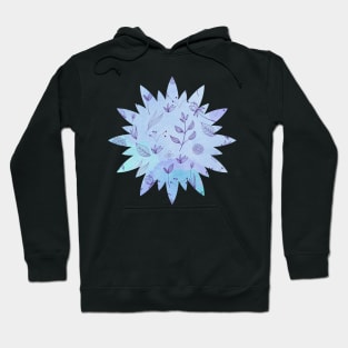 Patrón de tela azul de flores Hoodie